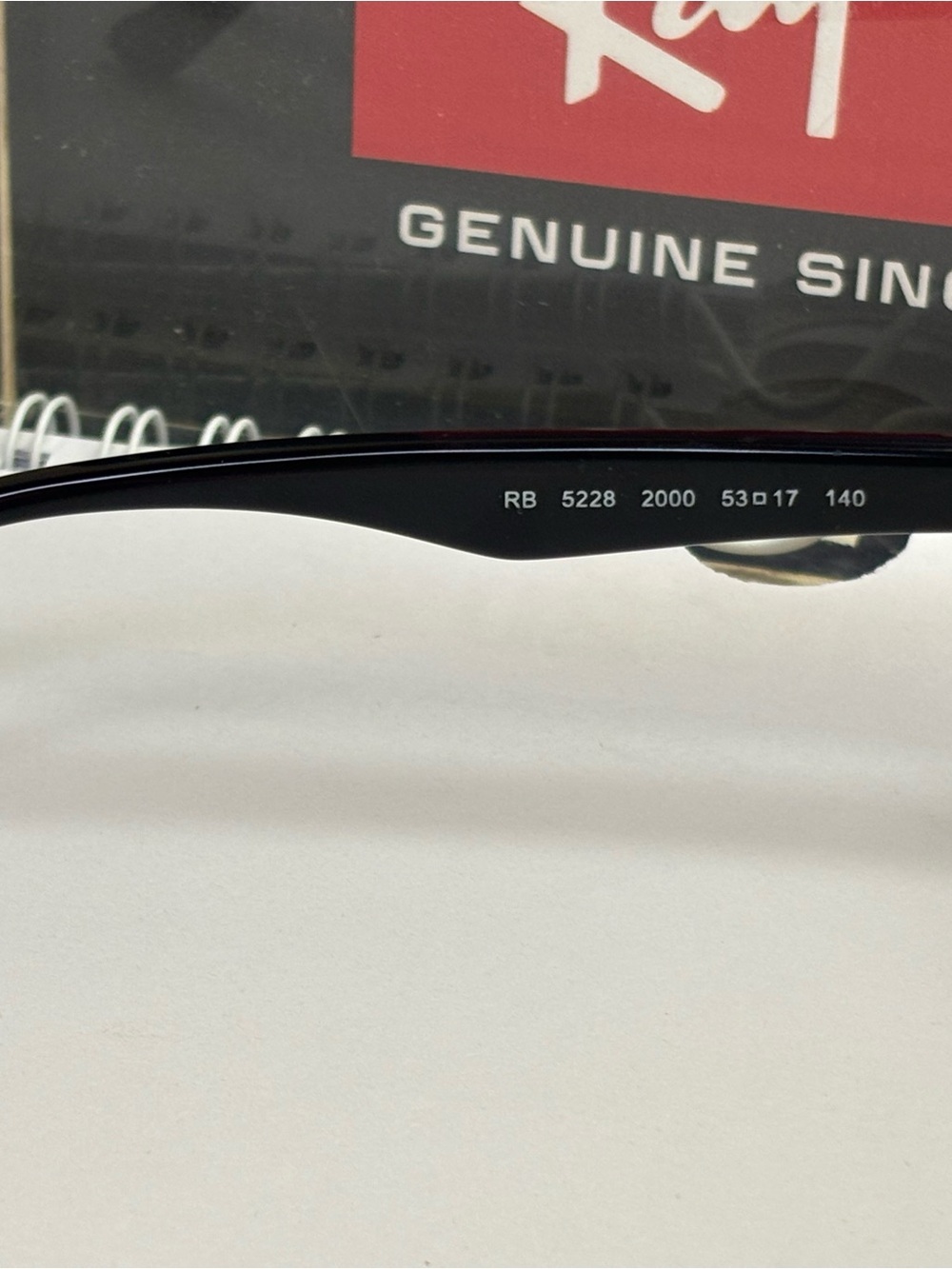 Ray-Ban RX5228 2000 Black Rectangular Acetate Optical Glasses - Picture 9 of 9